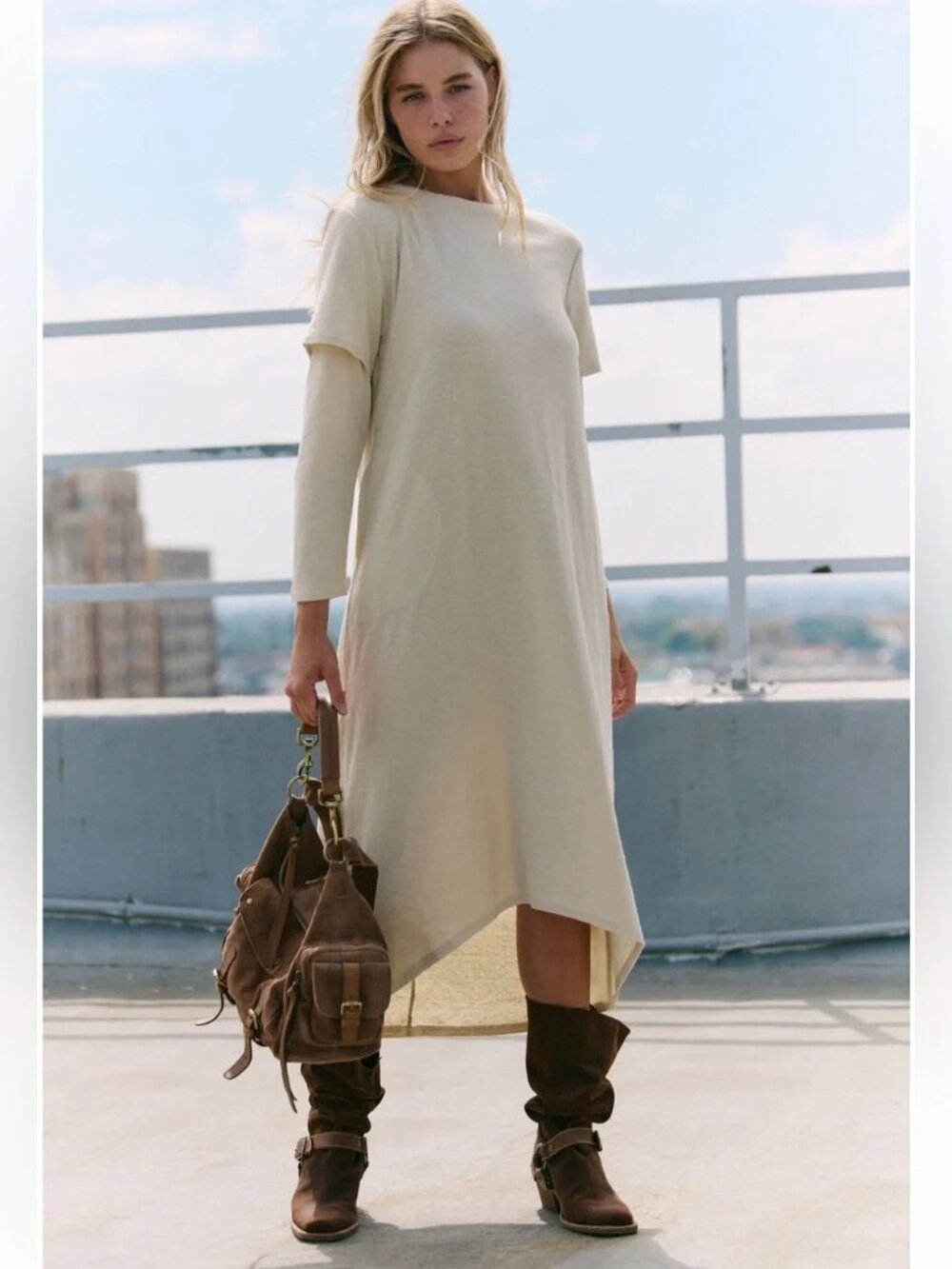 Free People Free-Est Taylor Midi Dress Pistachio Shell Neutral Size S/P NWT